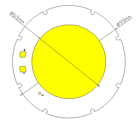 (65)mm KCOB led chip size