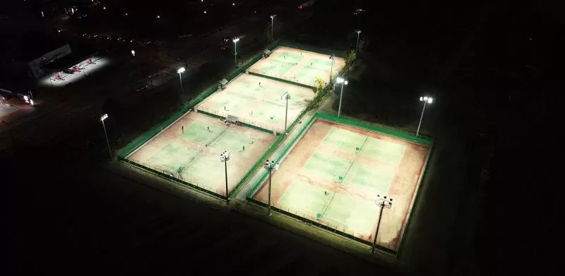 Tennis Court Lighting Installation Case-lighting on