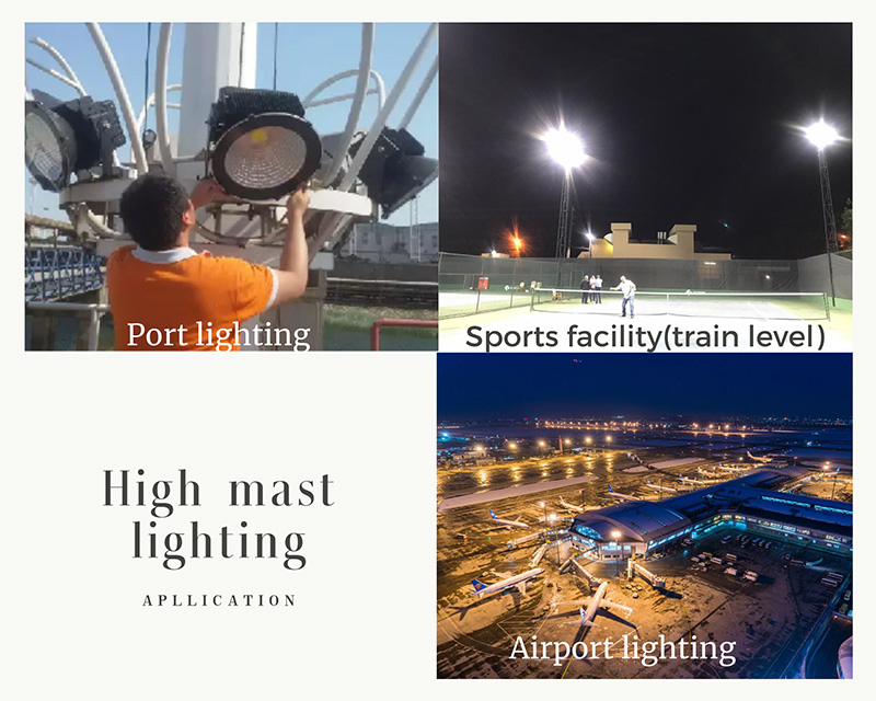 Where are the high mast lights used?