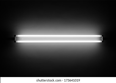 fluorescent-light-tube-on-wall